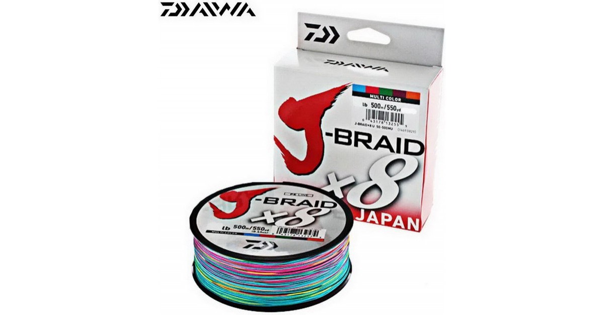  Daiwa J-BRAIDX8, 500YD Filler Spool, Multi-Color
